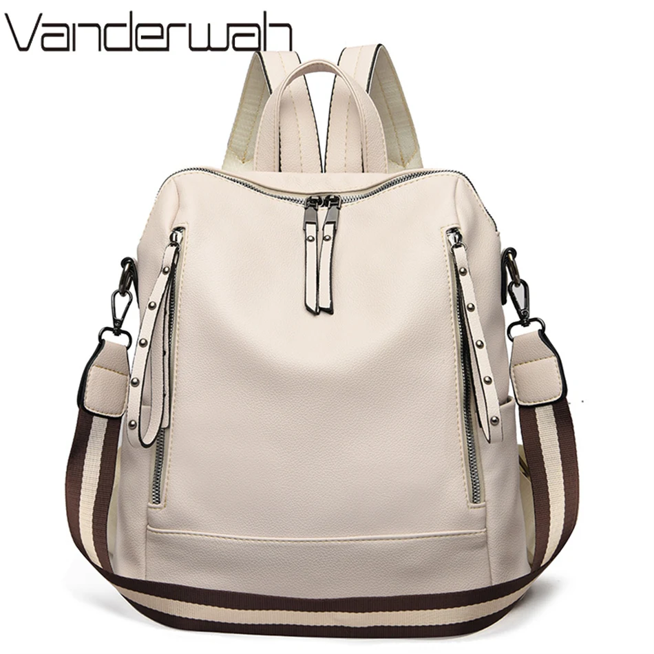 Luxury Bags Storage - Mochila De cuero suave para estudiantes
