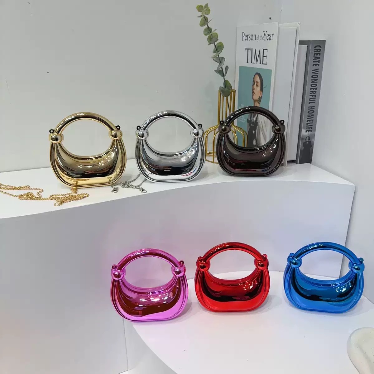 Luxury Bags Reseller - Mini bolso de noche dorado, monederos