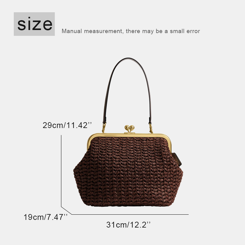 Bolso de hombro de rafia tejid - Luxury Bags Reseller reseña y precio