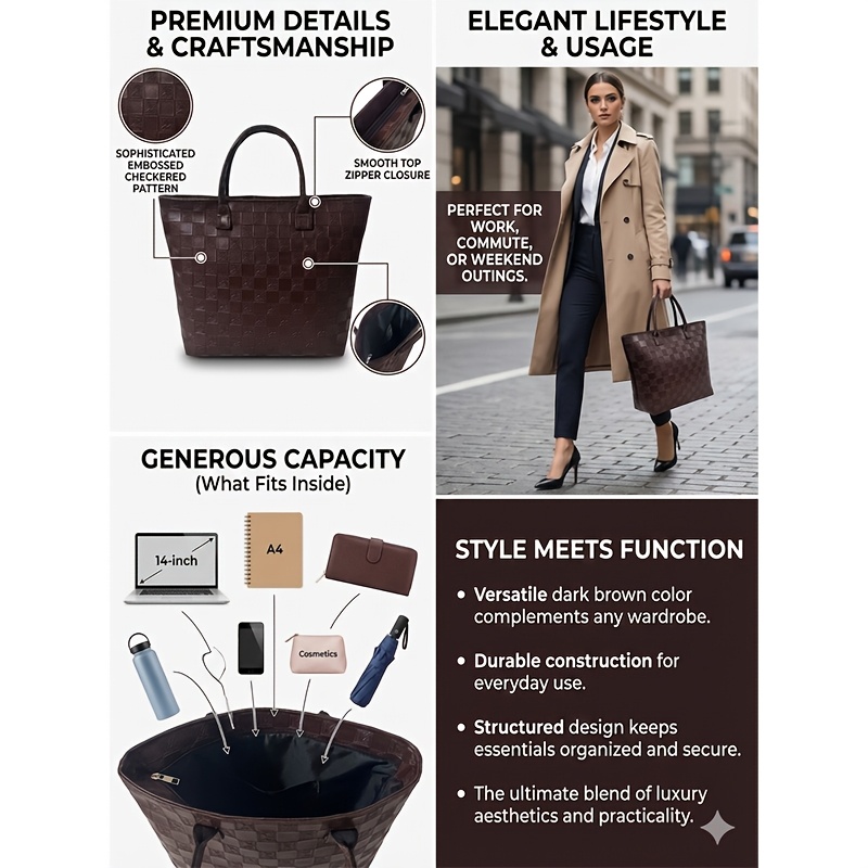 Bolso Tote de Mujer con Patrón - Luxury Bags Reseller reseña y precio
